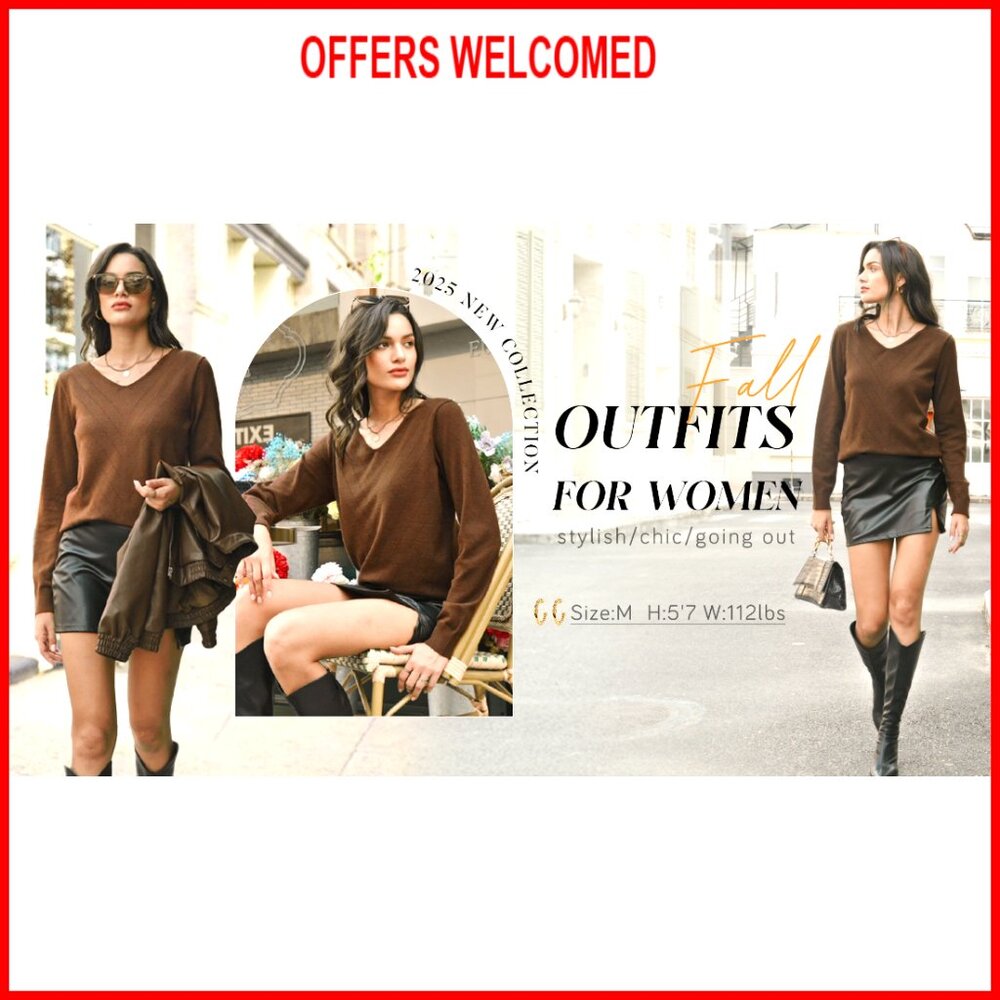 Viscose Nylon Polyester V-Neck Pullover Sweater L… - image 6